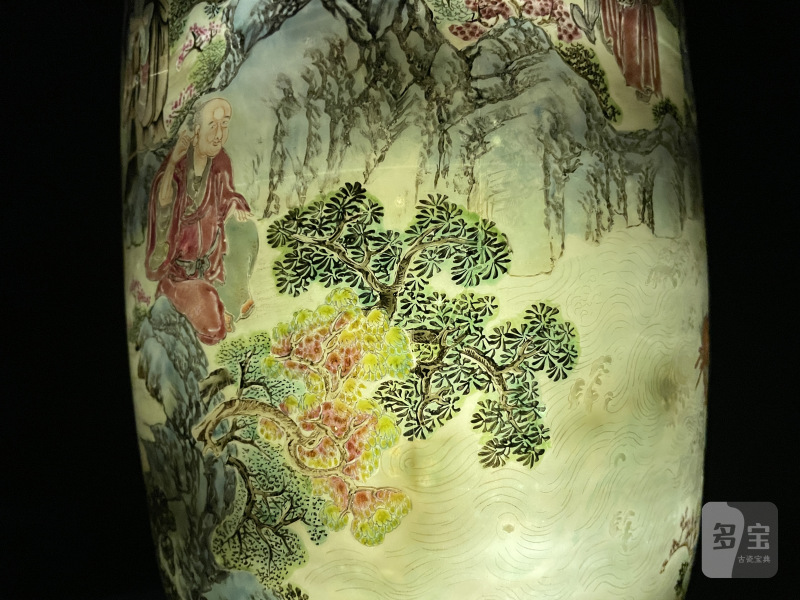 清乾隆 粉彩十八罗汉图灯笼瓶 - 图18